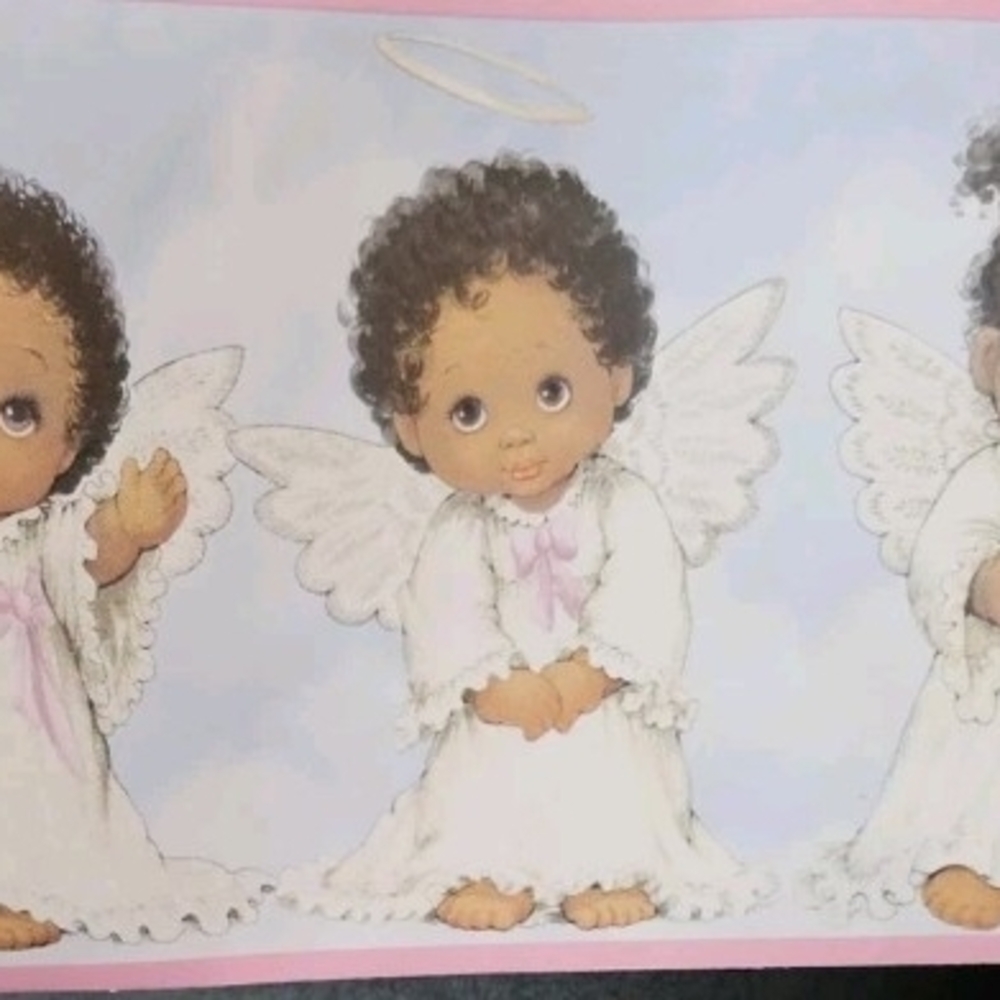 Lot Of 2 - 5yd‎ Baby Angel Nursery Wallpaper Border Vtg Chesapeake FF03272B M